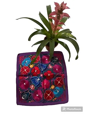Mexican Pillow Case Mexican Textiles Embroidered Pillow Cover Floral Pillow • $27