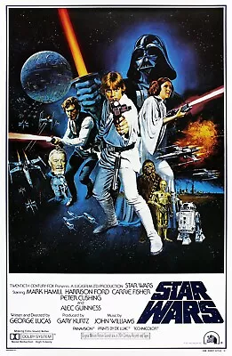 Art Print 1977 Promo Poster  Star Wars: A New Hope  Retro 70's Sci-fi Film Gift • $11.99