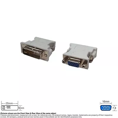 Video Adapter DVI 6+5 11-pin Analog Male VGA HD 15-pin Female • $5.99
