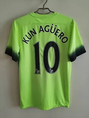 Manchester City Third Football Shirt Jersey 2015 2016 Nike Size M Kun Aguero  • $64.99