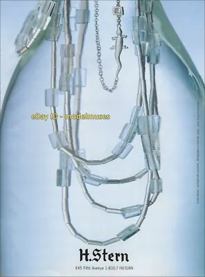$3.00 PRINT AD - H. STERN Jewelry 1999 Lizard Necklace Gold Aquamarine 1-Page • $3