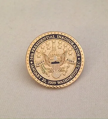 Obama 2009 Lapel Pin Gold Inauguration President Barack Democrat Vp Biden Rare • $14.50