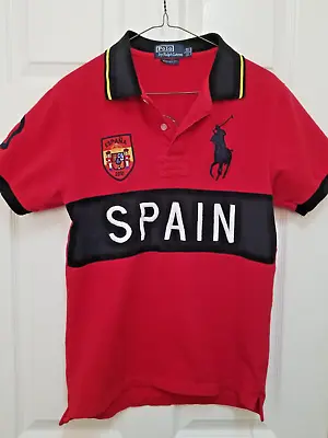 POLO RALPH LAUREN Spain Rugby #10 Polo Shirt Big Pony Red RLPC Men’s Size Small • $69.99