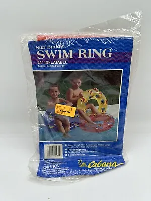 Vintage Sun Buddy Cabana Swim Ring 24” Inflatable Pick Color In Message • $12.50