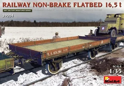 MIN39004 - Miniart WWI 1:35 - Railway Non-Brake Flatbed 16.5t • £30.34