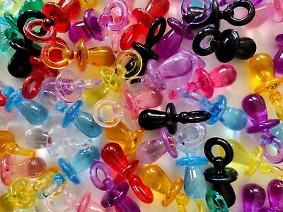  Darice Baby Shower Pacifier Favors Charms Toppers 100 Assorted Colors Plastic  • $12.99