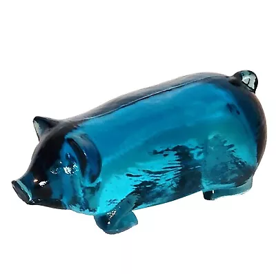 70s Westmoreland Glass Pig Figurine Deep Aqua Blue 'Blunique' -Several Available • $11.99