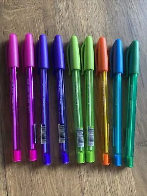 Paper Mate Inkjoy 100 XF C Extra Fine Point Ballpoint PensASST COLOURS( 9 PENS) • £8.10
