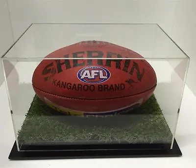 Football / AFL Deluxe Acrylic Perspex Display Case With Synthetic Grass Premium • $88.99