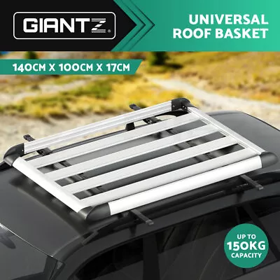 Giantz Universal Car Roof Rack Basket Luggage Vehicle Cargo Carrier 140cm Silver • $113.95