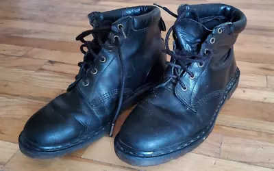 Vintage Doc Martens Boots Black Leather Mens Size 12 Made In England 1990's • $74.95