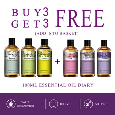 $7.99 • Buy 100ml Essential Oils 100% Pure & Natural (Aromatherapy) Organic Essential Oil
