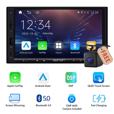 $89.92 • Buy 7  Car Radio Apple Carplay Auto Car Stereo Touch Screen Bluetooth 2Din FM Camera