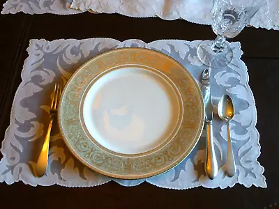 16 Vintage PC Leron's MADEIRA Linen White Organdy Appliqué Placemats • $460