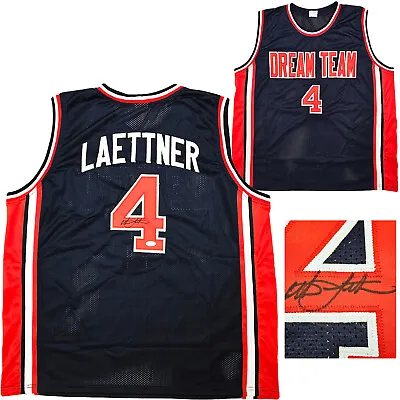 Team Usa Christian Laettner Autographed Signed Blue Jersey Jsa Stock #215710 • $99