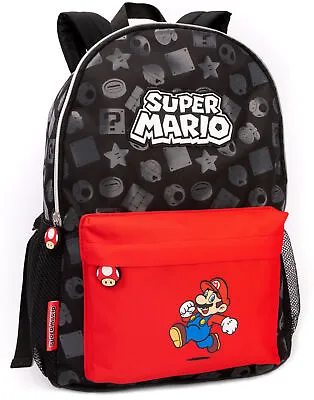 Nintendo Super Mario Backpack Kids Boys Girls School Rucksack 16” One Size • £26.95