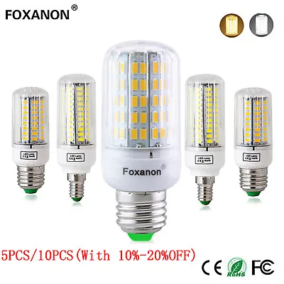 1X 5X 10X E14 E27 5730 SMD LED Corn Bulb Lamp 7W 12W 25W Candle Light 110V 220V • $50.24