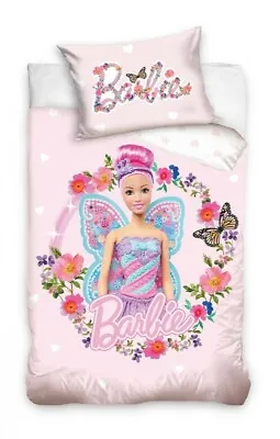 £18.98 • Buy Barbie Toddler Butterfly Bedding Pink Fairy Toddler Cot Bedding 100% Cotton