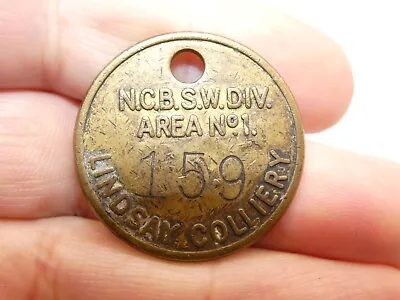 Rare Welsh Vintage Brass Mining Miners Check Tally - NCB Lindsay Colliery 159 • £149.95