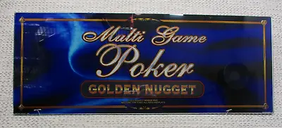 Vtg Golden Nugget Video Poker Slot Machine Glass 23.5x9 Inch 2004 Blue #6 READ • $25.74
