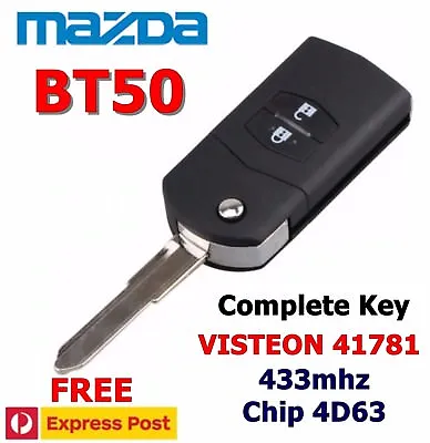 $42.95 • Buy MAZDA BT50 Transponder Chip Flip Remote Key Keyless Entry VISTEON 41781