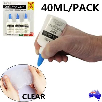 $8.98 • Buy 3X PVA Glue Craft Clear All Purpose Non Toxic Washable Slime Making Scrapbook AU