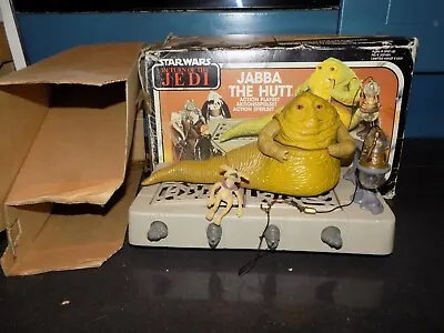 BOXED Vintage ROTJ Star Wars Jabba The Hutt Playset Complete Tri-logo Box • £119.99