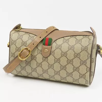 Gucci Crossbody Vintage Old Sherry Line Shoulder Bag Pvc/Leather Brown Ladies Us • $299.38