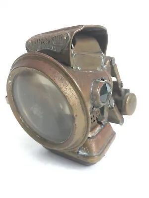 VTG Antique Joseph Lucas SIlver King Bike Bicycle Headlight Oil Lamp - REPAIR • £142.49