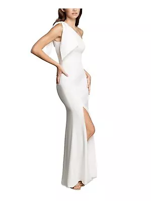 DRESS THE POPULATION Womens Ivory Lined Draped Bow High Slit Maxi Dress S • $28.99