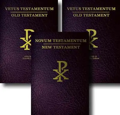 Bible Latin/English The Complete Bible In 3 Volumes Vulgate & Challoner Rheims  • $145