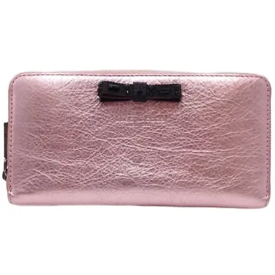 MARC JACOBS Zip Around Wallet Leather M0010712 Ribbon Metallic Pink /082779 • $73