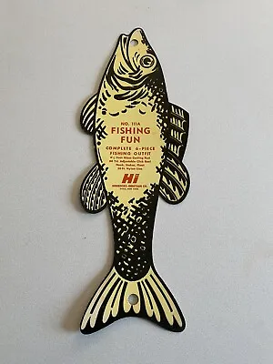 Vintage Horrocks-Ibbotson Co. Cardboard Fish Advertising For No.111A Fishing Kit • $39.99