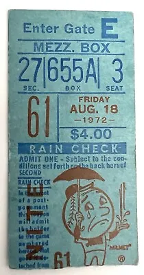 Willie Mays  Last Ny Mets  Home Run Of 1972 Ticket Stub-mays Hr #654 -pete R0se • $50