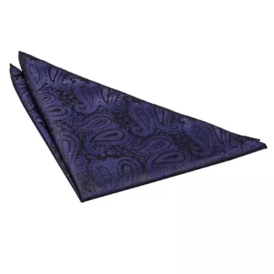 Navy Blue Pocket Square Handkerchief Hanky Woven Floral Paisley Accessory By DQT • £4.49