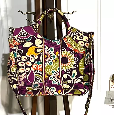 Vera Bradley Plum Crazy Large Tote Bag With Adjustable Strap And Handles AS IS • $47.99