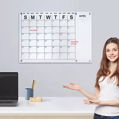 Acrylic Wall Calendar Reusable Chalkboard Dry Erase Board Monthly Plan 23 X16   • $21.86