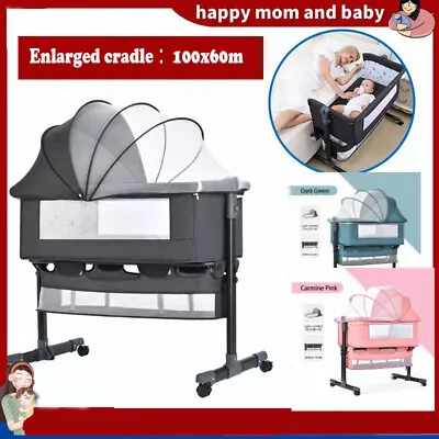 3 In 1 Baby Bedside Bassinet Cot Crib Co Sleeper Bed Infant Portable Cradle • $139.99