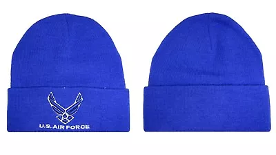 8  U.S. Air Force Wings Royal Blue Knitted Embroidered Beanie Skull Cap • $9.88