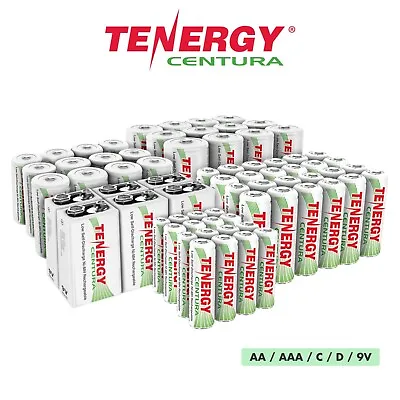 Tenergy CENTURA AA AAA C D 9V NiMH High Capacity Rechargeable Batteries LOT • $9.99