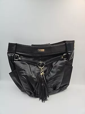 Miche Demi Marcella Shell Black Faux Leather With Tassles Gold Tone Accents • $17.55