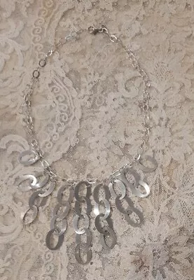 Vintage Milor  Italy Sterling Interlocking Textured Ovals Necklace • $65