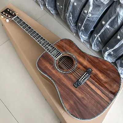 Abalone 41  All Koa Wood D Model Acoustic Guitar Ebony Fingboard • $459