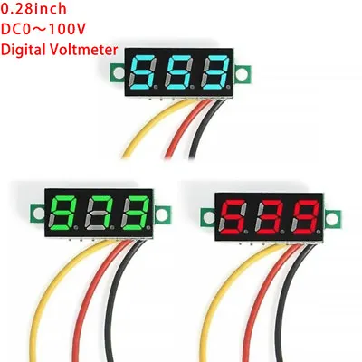 DC 0-100V Wires LED 3-Digital Mini Voltmeter Meter Display Voltage Panel Teshm • $1.54