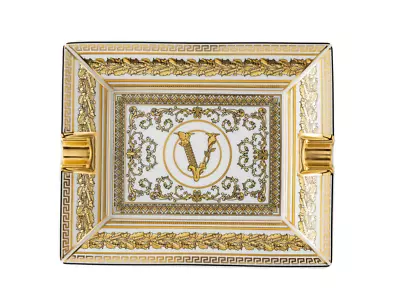 Versace Rosenthal Virtus Gala White Ashtray  13 Cm - Official Seller • $221