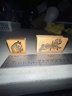 Lot Of 2 Circus Rubber Stamps. Carousel Horses. • $7.99