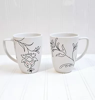 CORRELLE COORDINATES Set Of 2 Royal Lines 12oz Coffee Mugs • $15