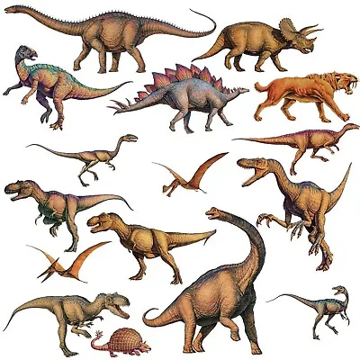 DINOSAURS 16 Wall Stickers T-Rex Boys Bedroom Decorations Room Decor Decals NEW • $16.99