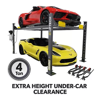 4 Post Lift /vehicle Car Ramp / Hoist Parking Storage With Mobile Kit 4ton Four • £2450