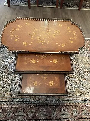 Nesting Table Set Of 3 French Vintage Style Antique Furniture Table • $180